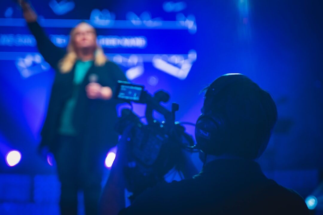 political debate on stage